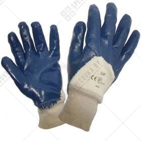 Перчатки нитриловые частичный облив синие (10 пар/короб.)