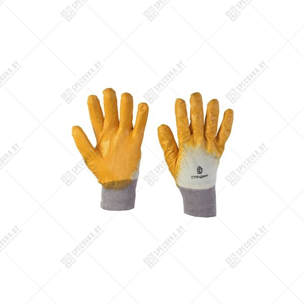 Перчатки с нитриловым покрытием с однослойным частичным обливом