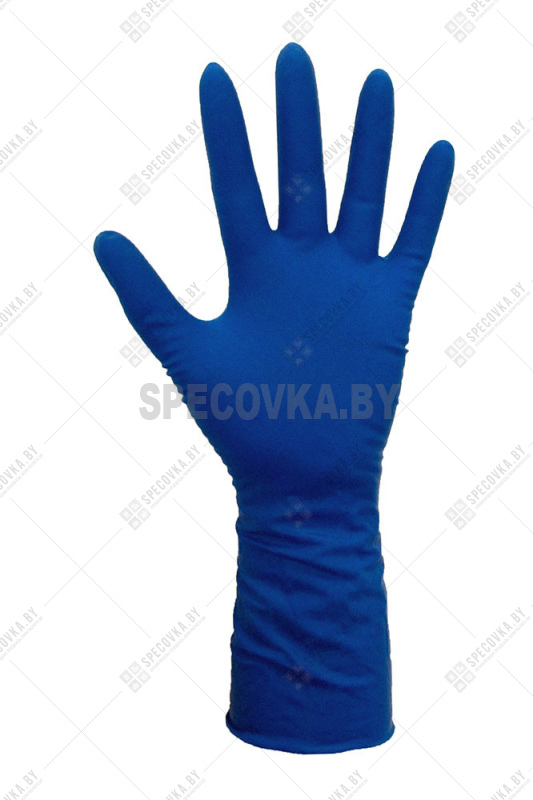 Перчатки латексные хозяйственные синие (25 пар/короб.)