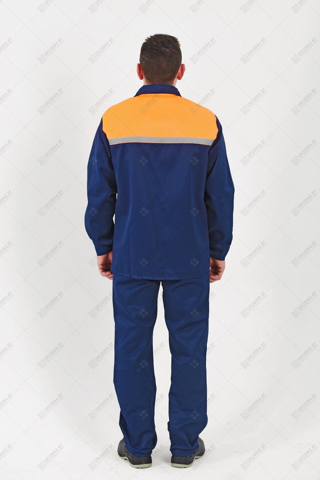 Костюм рабочий усиленный с брюками (оранжевая вставка)