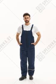 Полукомбинезон утепленный, синий, 35% ХБ/65% ПЭ