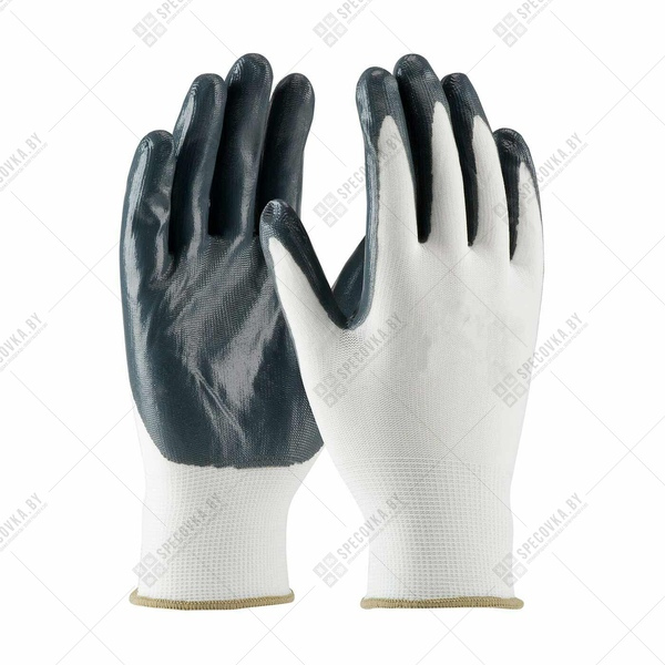Перчатки нейлоновые серые с нитриловым покрытием