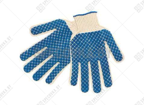 Перчатки рабочие трикотажные, 5-ти нитка, Сплошное ПВХ покрытие