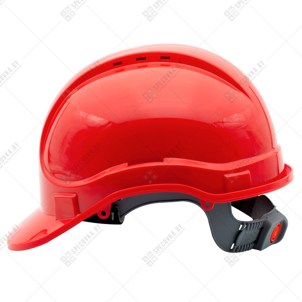 Каска защитная АЙ-ПРАЙМ КЛАССИК с пластиковым оголовьем (красная)
