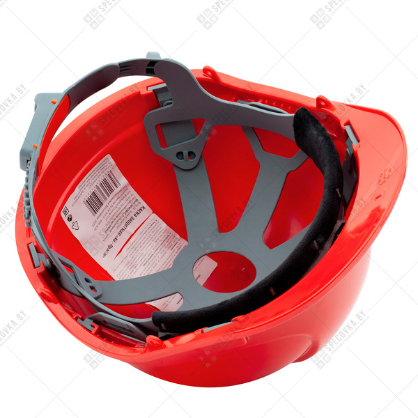 Каска защитная АЙ-ПРАЙМ КЛАССИК с пластиковым оголовьем (красная)