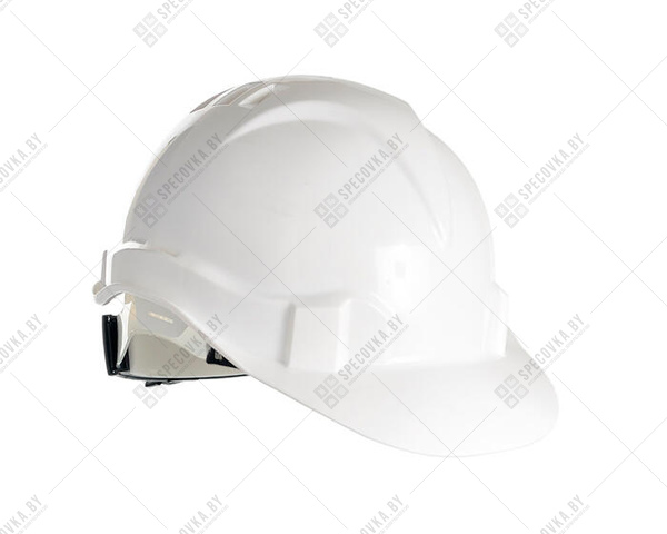 Каска защитная "ЕВРОПА" c храповым механизмом (белая)