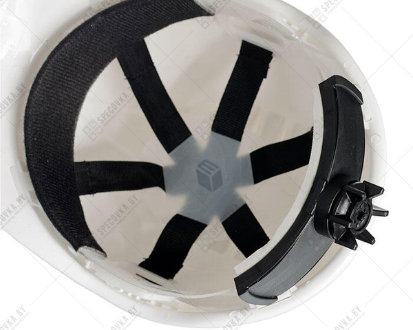 Каска защитная "ЕВРОПА" c храповым механизмом (белая)