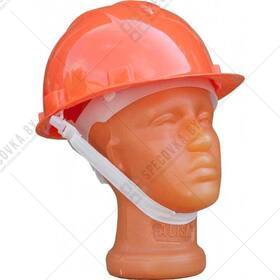 Защитная строительная каска (оранжевая) с пласт. оголовьем
