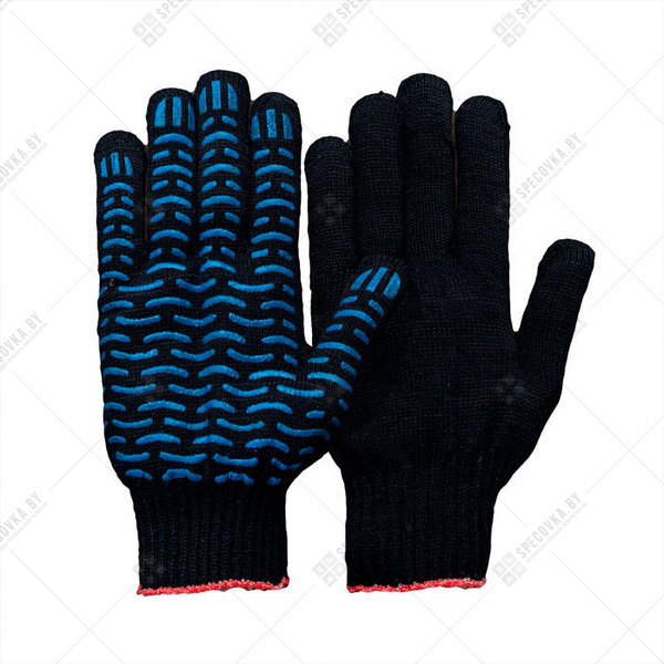 Перчатки х/б, ПВХ покрытие - Волна, 5 нитей "Люкс"