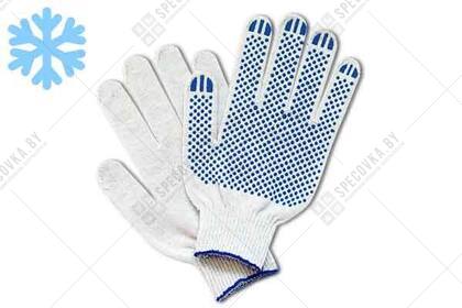 Перчатки рабочие трикотажные, зимние, ПВХ-точка