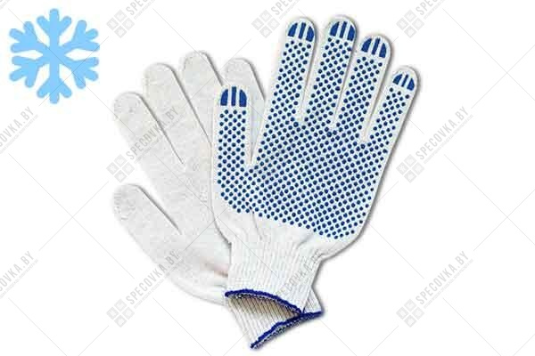 Перчатки рабочие трикотажные, зимние, ПВХ-точка