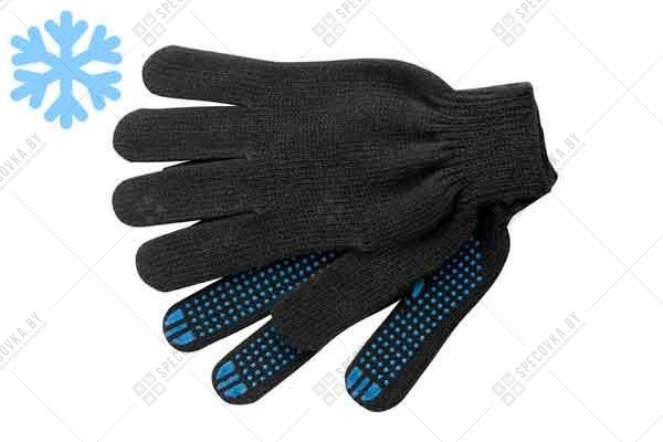Перчатки рабочие трикотажные, зимние, ПВХ-точка